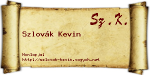 Szlovák Kevin névjegykártya
