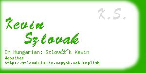 kevin szlovak business card